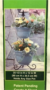 C8) NEW, DOUBLE POT STACKER PLANT STAND,