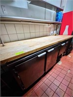 3 DOOR FRIDGE WITH BUTCHER BLOCK WORKTOP