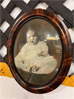 Vintage Baby Picture in Oval Frame