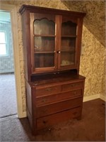 Antique Walnut 2-Piece Bookcase