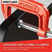 6 Pcs of MaxPower C Clamp 2" Red and Silver