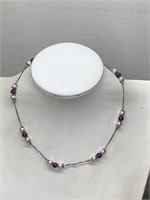 AMETHYST BEADED NECKLACE