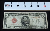 1928C Red Seal Federal Reserve $5.00 Note