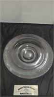 Vintage Etched Patterned Glass Serving Dish