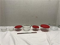 Never Used Nesting Glass Bowl & Lids