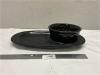 Never Used Longaberger Pottery Soup Bowl & Plate