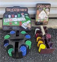 (4) Poker Chip Sets - Some Partial