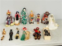 various hand crafted dolls