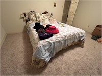 QUEEN SIZE BED WITH FRAME AND BEDDING