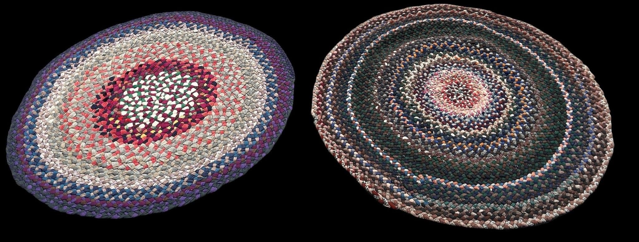 Two Round Primitive Braided Area Rugs