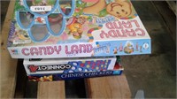 Games unknown if complete, candyland, connect 4