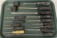 16 Snap-on Screw Drivers,Straight & Phillips