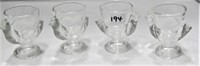 4  Glass Chicken Egg Cups (2 5/8 inches high)