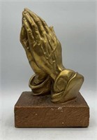 Vintage Praying Hands Statue 11”