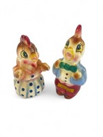 Hand Painted Ceramic Roosters Salt and Pepper