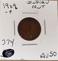 1909  Indian Head Cent AU