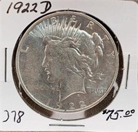 1922D  Peace Dollar