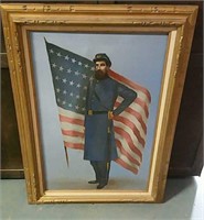 SIGNED PAINTING  OF UNION OFFICER