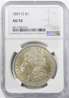 1897-O MORGAN DOLLAR NGC AU-55