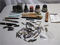 Lot of Fountain/Calligraphy Pens/Tips/Ink