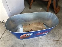 Miller Lite Aluminum Tub, Vintage Feed Sack