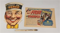 FORCE CEREAL ADVERTISING PENCIL, MASK, COMIC
