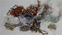 COSTUME LOT BEADS AND JEWELRY