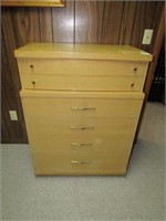 MID CENTURY BLOND 5 DRAWER CHEST