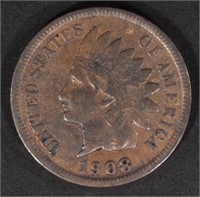 1908-S INDIAN CENT VF  KEY COIN