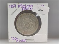 1959 Mexico 72% Silver Cinco Pesos