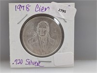 1978 Mexico 72% Silver Cien Pesos