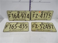 4 Quebec License plates