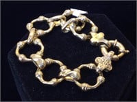 Sterling large loop gold-tone bracelet, 18.3g