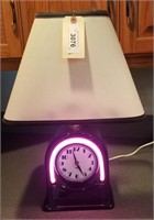 Lamp with clock & neon light