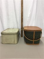 Metal tin and picnic box