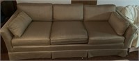 (G) Beige 3 Seat Couch w/ Side Pillows