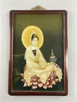 Chinese Reverse Painted Glass Guayin Bodhisattva