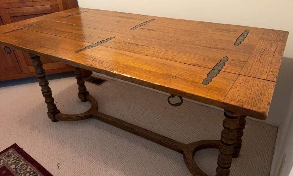 Fancy Table w/ 2 Dovetailed drawers, Hinged Top