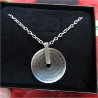 Prayer pendant w/ necklace.