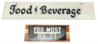 Two Vintage Advertisement Food & Beverage Signs