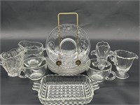 Vintage Pressed Glass & Etched Crystal Pieces