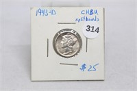 1943-D Choice BU with Full Bands Winged Liberty