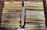 FLAT BOX OF WESTERN PAPERBACK BOOKS