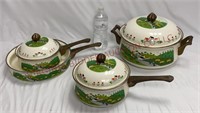 Vintage Newcor Regency Enamel Cookware Set