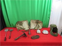 Military/Camp Lot - Saddle Bags, Campfire Tools,