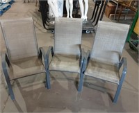3 OUTDOOR HIGH BACK CHAIRS
