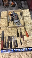 Various tools, puddy knives