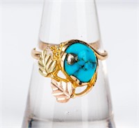 Jewelry 10k Yellow Gold Turquoise Ring
