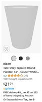 Bloem Tall Finley Tapered Round Planter