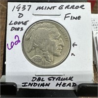 1937-D BUFFALO NICKEL DOUBLE STRUCK INDIAN HEAD